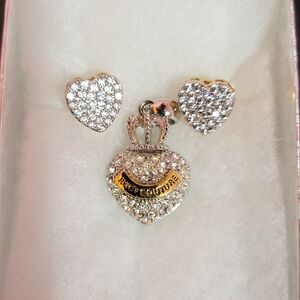 JUICY diamond charm and earring set (tanzanite, cubic zirconia, & 18k gold)